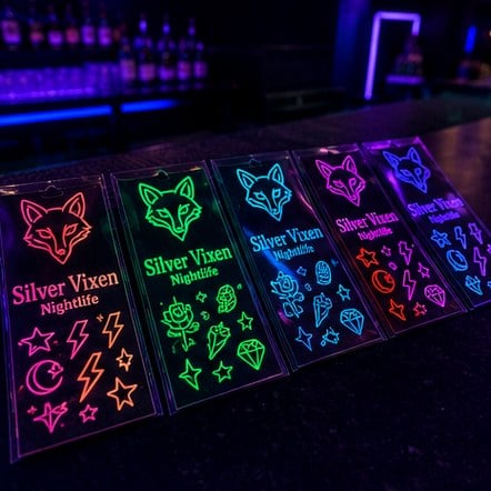 Customized temporary tattoos for clubs and night events